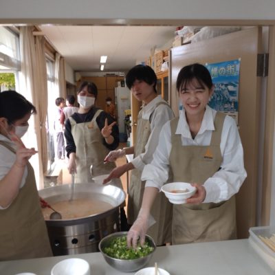 八幡市男山防災訓練フェアで豚汁の炊き出しをおこないました