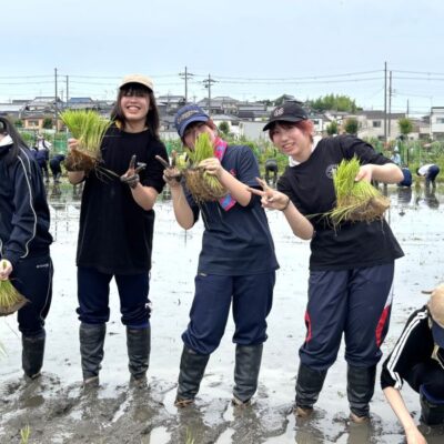 食品栄養学科の1年生が田植えをしました！（農学基礎演習）